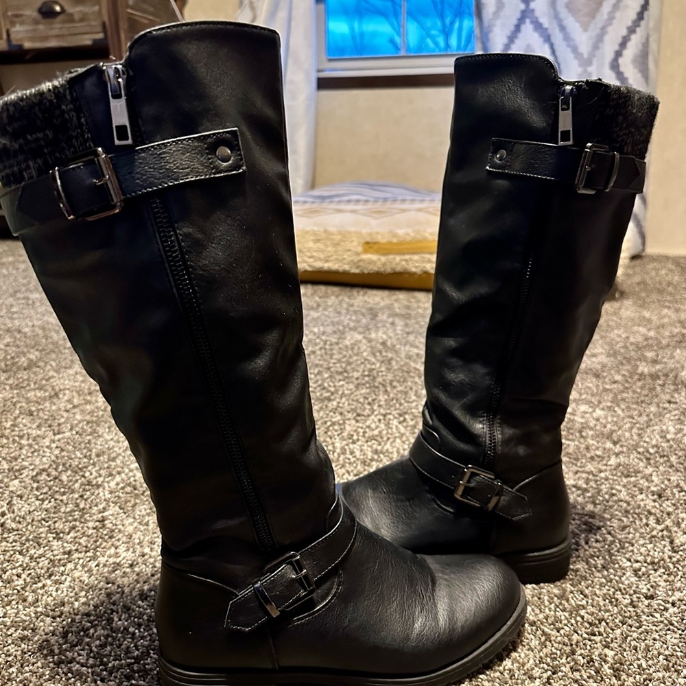 Black Calf High Boot